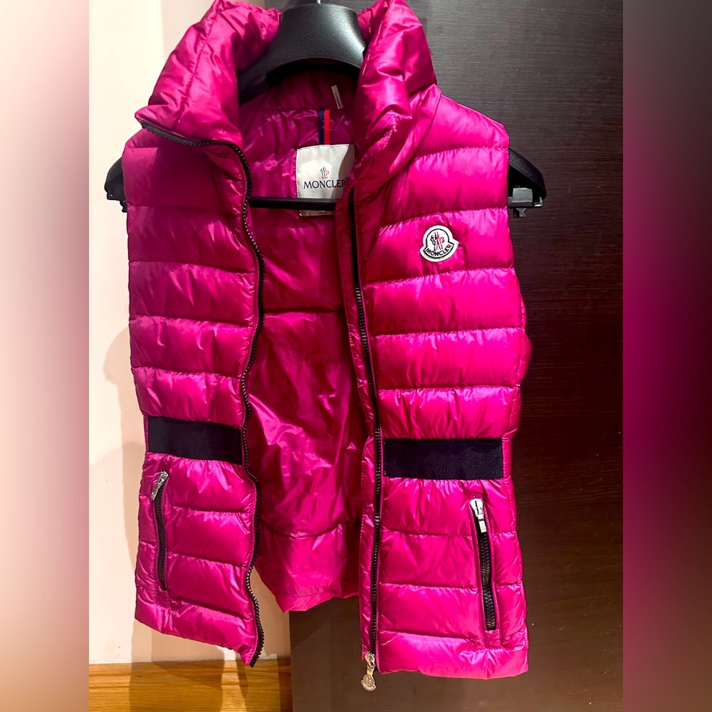 Moncler brand vest barely worn. Size 14 Y